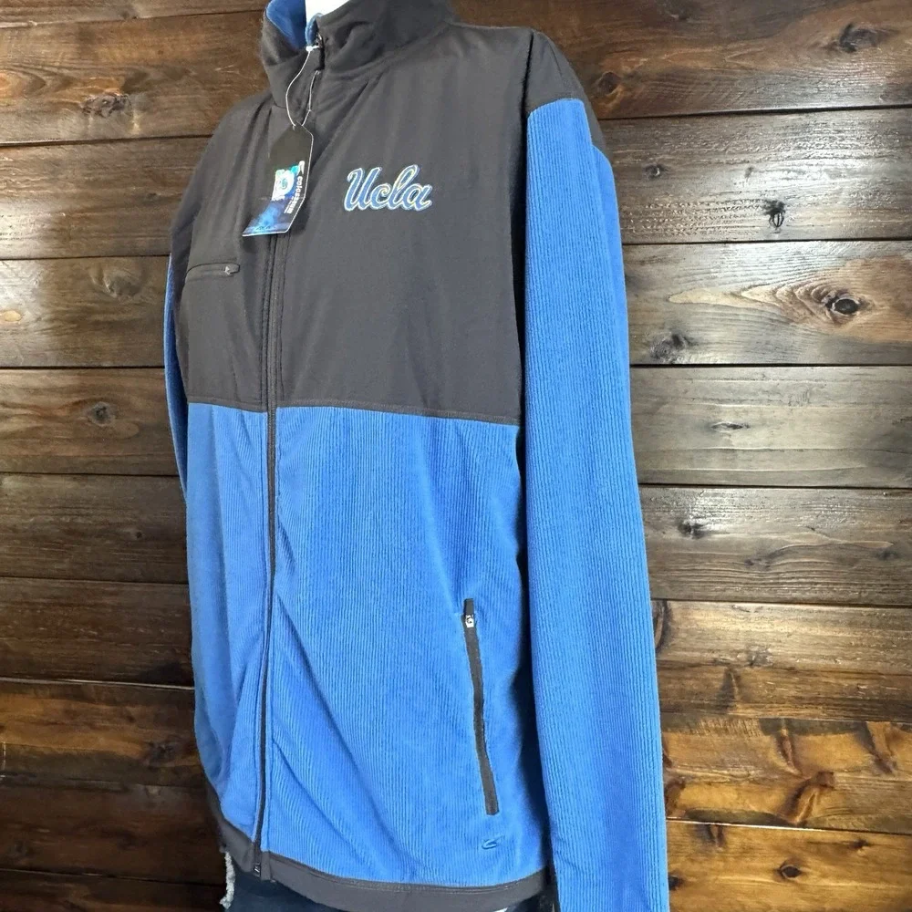Men's Colosseum UCLA‎ Bruins Blue & Gray Mesa Corded Polar Full Zip Fleece Large